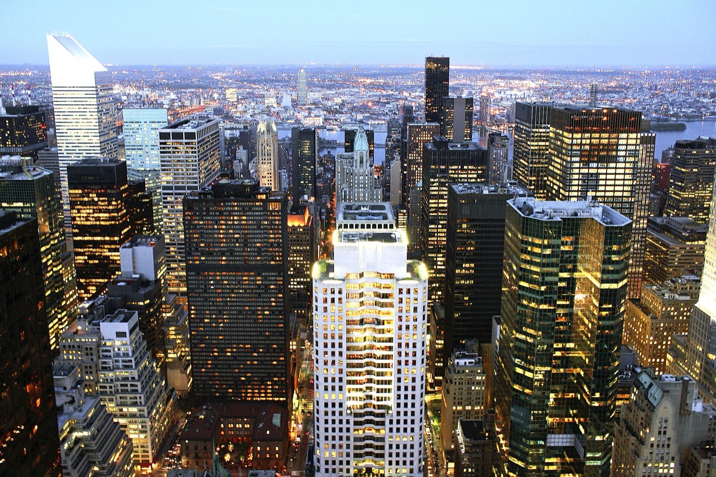 Midtown Manhattan skyline at dusk